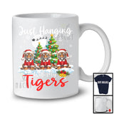 Just Hanging With My Tigers; Adorable Christmas Three Santa Elf Tigers; Animal Lover T-Shirt