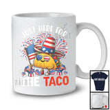 Just Here For The Taco, Awesome 4th Of July American Flag Fireworks, Patriotic Food Lover T-Shirt