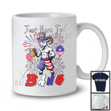 Just Here To Bang, Adorable 4th Of July American Flag Goat Drinking Beer, Drunker Patriotic T-Shirt