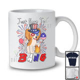 Just Here To Bang, Adorable 4th Of July American Flag Papillon Drinking Beer, Drunker Patriotic T-Shirt