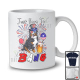 Just Here To Bang, Adorable 4th Of July Bernese Mountain Drinking Beer, Drunker Patriotic Group T-Shirt