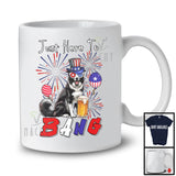 Just Here To Bang, Adorable 4th Of July Border Collie Drinking Beer, Drunker Patriotic Group T-Shirt