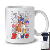 Just Here To Bang, Adorable 4th Of July English Bulldog Drinking Beer, Drunker Patriotic Group T-Shirt