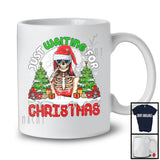 Just Waiting For Christmas; Awesome X-mas Tree Santa Skeleton Sunglasses; Moon Snowing T-Shirt