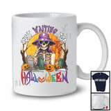 Just Waiting For Halloween; Awesome Halloween Witch Skeleton Sunglasses; Moon Pumpkins T-Shirt