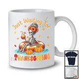 Just Waiting For Thanksgiving; Scary Pumpkin Women Skeleton Autumn Leaves; Family Group T-Shirt