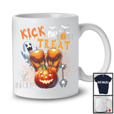 Kick Or Treat; Horror Halloween Costume Kick Boxing Player Trick Or Treat; Pumpkins Sport T-Shirt