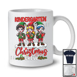 Kindergarten Christmas Crew; Amazing Christmas Three Elf Students Snow; X-mas Teacher Group T-Shirt