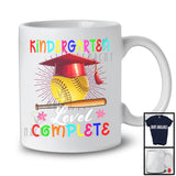 Kindergarten Level Complete, Joyful Last Day Of School Softball Player Playing, Girls Students Group T-Shirt