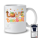 LOVE Baseball; Adorable Thanksgiving Plaid Pumpkin Fall; Matching Baseball Player Group T-Shirt