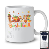 LOVE Basketball; Adorable Thanksgiving Plaid Pumpkin Fall; Matching Basketball Player Group T-Shirt