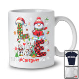 LOVE Caregiver Life; Merry Christmas Snowman Matching Plaid Caregiver; Proud Jobs Careers T-Shirt