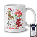 LOVE Dispatcher; Awesome Christmas Plaid Ornament Headphone; X-mas Careers Jobs T-Shirt