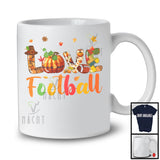 LOVE Football; Adorable Thanksgiving Plaid Pumpkin Fall; Matching Football Player Group T-Shirt