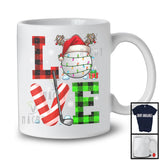 LOVE Golf; Cheerful Christmas Lights Plaid Golf; Matching X-mas Sport Player Team T-Shirt