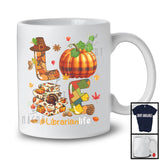 LOVE Librarian; Amazing Thanksgiving Fall Leaves Plaid Pumpkin Books; Librarian Careers Jobs T-Shirt