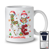 LOVE Lunch Lady Life; Merry Christmas Snowman Matching Plaid Lunch Lady; Proud Jobs Careers T-Shirt