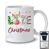 LOVE Merry Christmas; Proud Plaid X-mas Santa Elf Reindeer Barber Tools; Jobs Careers T-Shirt