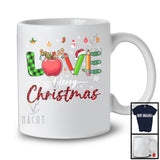 LOVE Merry Christmas; Proud Plaid X-mas Santa Elf Reindeer Teacher Tools; Jobs Careers T-Shirt