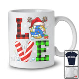 LOVE Volleyball; Cheerful Christmas Lights Plaid Volleyball; Matching X-mas Sport Player Team T-Shirt