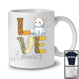 LOVE; Adorable Cat Leopard Animal Lover; Lunch Lady Cat Matching Careers Jobs Family T-Shirt