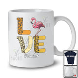 LOVE; Adorable Flamingo Leopard Animal Lover; Teacher Matching Careers Jobs Family T-Shirt