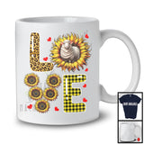 LOVE, Adorable Plaid Leopard Sunflower Flowers Sheep Lover, Matching Farmer Family Group T-Shirt