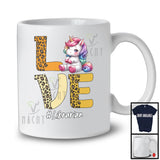 LOVE; Adorable Unicorn Leopard Lover; Librarian Matching Careers Jobs Family T-Shirt