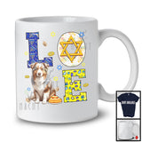 LOVE; Awesome Hanukkah Decoration Lovely Australian Shepherd Owner; Pajama Family Group T-Shirt