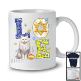 LOVE; Awesome Hanukkah Decoration Lovely Cat Owner; Pajama Family Group T-Shirt