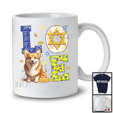 LOVE; Awesome Hanukkah Decoration Lovely Corgi Owner; Pajama Family Group T-Shirt