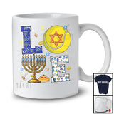 LOVE; Awesome Hanukkah Menorah Lover Tennis Tools; Sport Tennis Playing Player Team T-Shirt