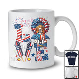 LOVE, Happy 4th Of July Beagle Owner Lover, Sunflower American Flag Patriotic Group T-Shirt