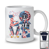 LOVE, Happy 4th Of July Border Collie Owner Lover, Sunflower American Flag Patriotic Group T-Shirt