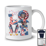 LOVE, Happy 4th Of July Pit Bull Owner Lover, Sunflower American Flag Patriotic Group T-Shirt