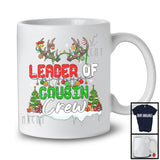 Leader Of Cousin Crew; Awesome Christmas Tree Snowing Reindeer; X-mas Family Group T-Shirt