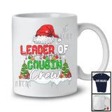 Leader Of Cousin Crew; Awesome Christmas Tree Snowing Santa Hat; X-mas Family Group T-Shirt