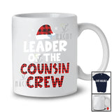 Leader Of The Cousin Crew; Adorable Christmas Red Plaid Santa; Pajamas Family Group T-Shirt