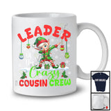 Leader Of The Crazy Cousin Crew, Joyful Christmas Elf Dabbing Snowing, Family Group T-Shirt