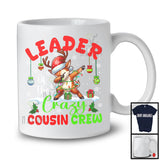 Leader Of The Crazy Cousin Crew, Joyful Christmas Reindeer Dabbing Snowing, Family Group T-Shirt