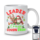 Leader Of The Crazy Cousin Crew, Joyful Christmas Santa Elf Reindeer Snowman Snowing, Family T-Shirt