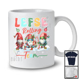 Lefse Rolling Team; Lovely Christmas Snowing Around Three Gnomes; Baking Team Baker Family T-Shirt