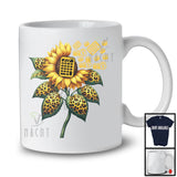 Leopard Sunflower With Calculator, Lovely Sunflower Flowers Accountant, Women Family Group T-Shirt