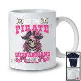 Let The Pirate Shenanigans Begin; Creepy Halloween Pirate Skull Women; Family Group T-Shirt