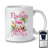 Let's Flocking Party, Adorable Summer Vacation Flamingo, Flowers Beach Hawaiian Hawaii Lover T-Shirt