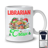 Librarian Crew; Cheerful Christmas Three Santa Elf Reindeer Jobs Tools; Proud Careers T-Shirt