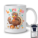 Librarian; Adorable Thanksgiving Turkey Flowers; Working Matching Careers Jobs Proud T-Shirt