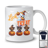 Lick Not Treat, Adorable Halloween Costume Three Witch Dachshund Witch Owner, Family Group T-Shirt