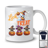 Lick Not Treat, Adorable Halloween Costume Three Witch Pug Witch Owner, Family Group T-Shirt