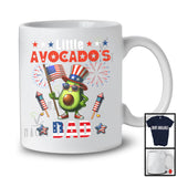 Little Avocado's Dad, Awesome 4th Of July American Flag Avocado, Patriotic Family Group T-Shirt